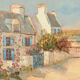Yann Edel (XXth) Oil on canvas "Maison fleurie en bord de mer"