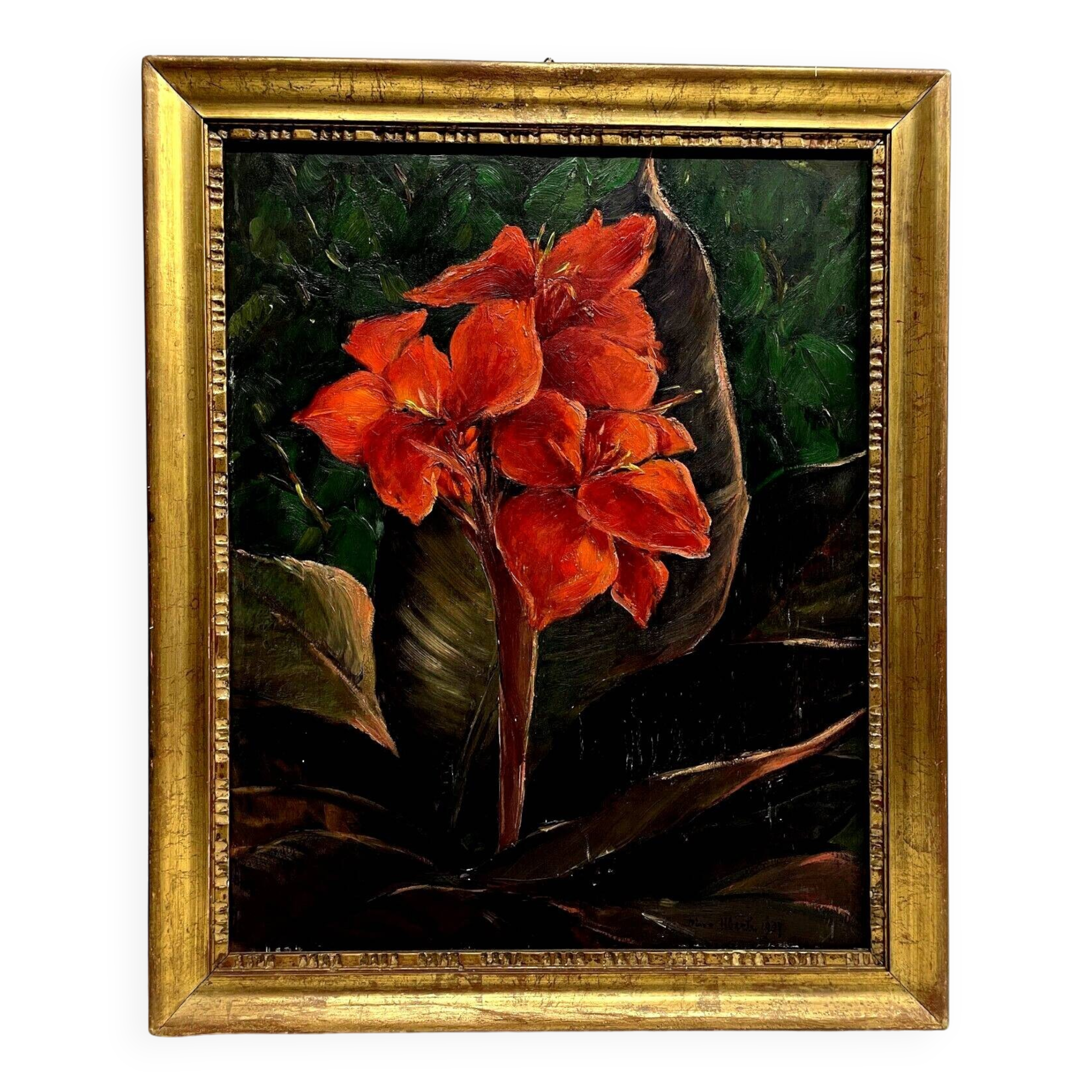 Contemporary Still Life With Red Flowers