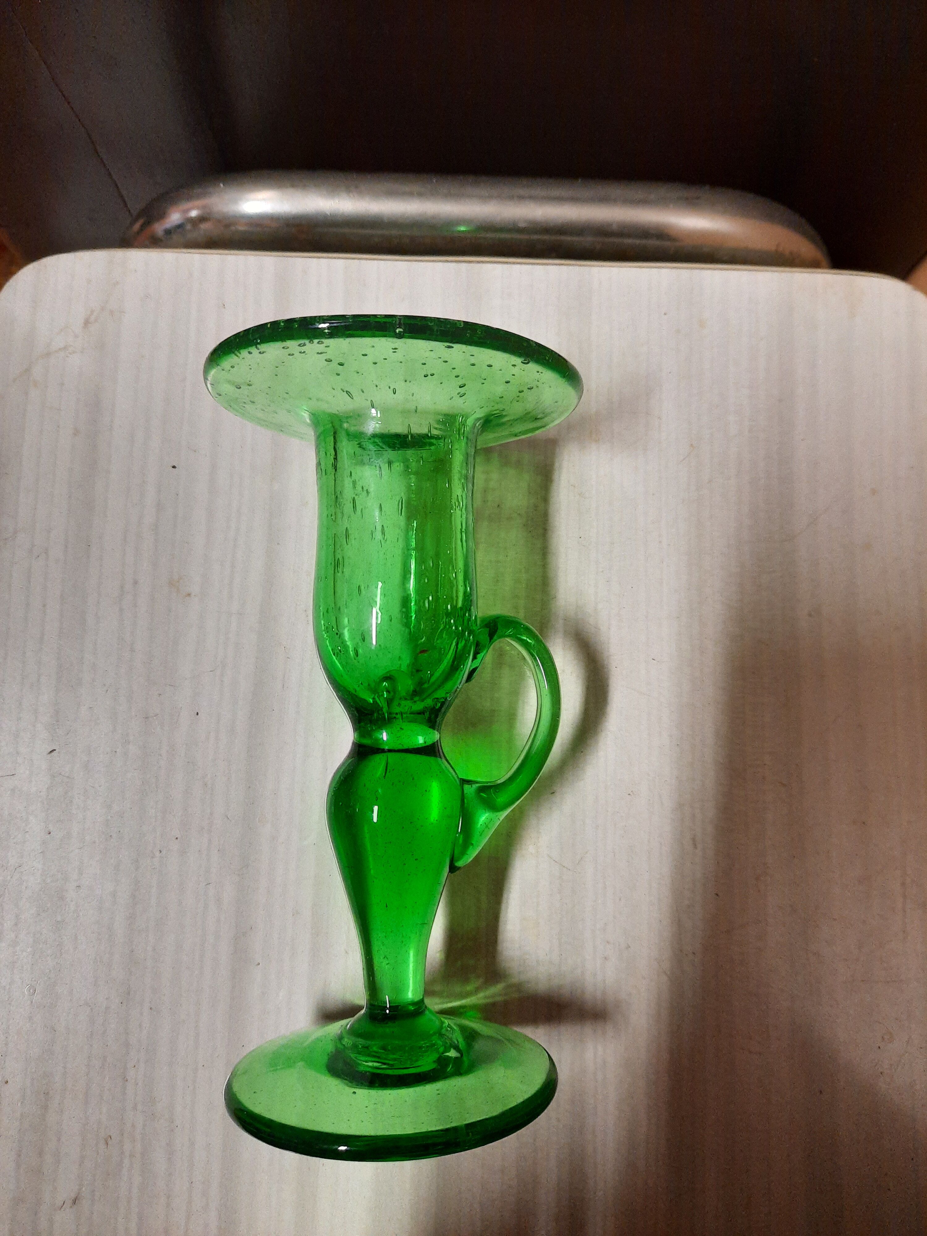 Biot glass candle holder