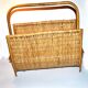 Vintage magazine holder in braided wicker and rattan