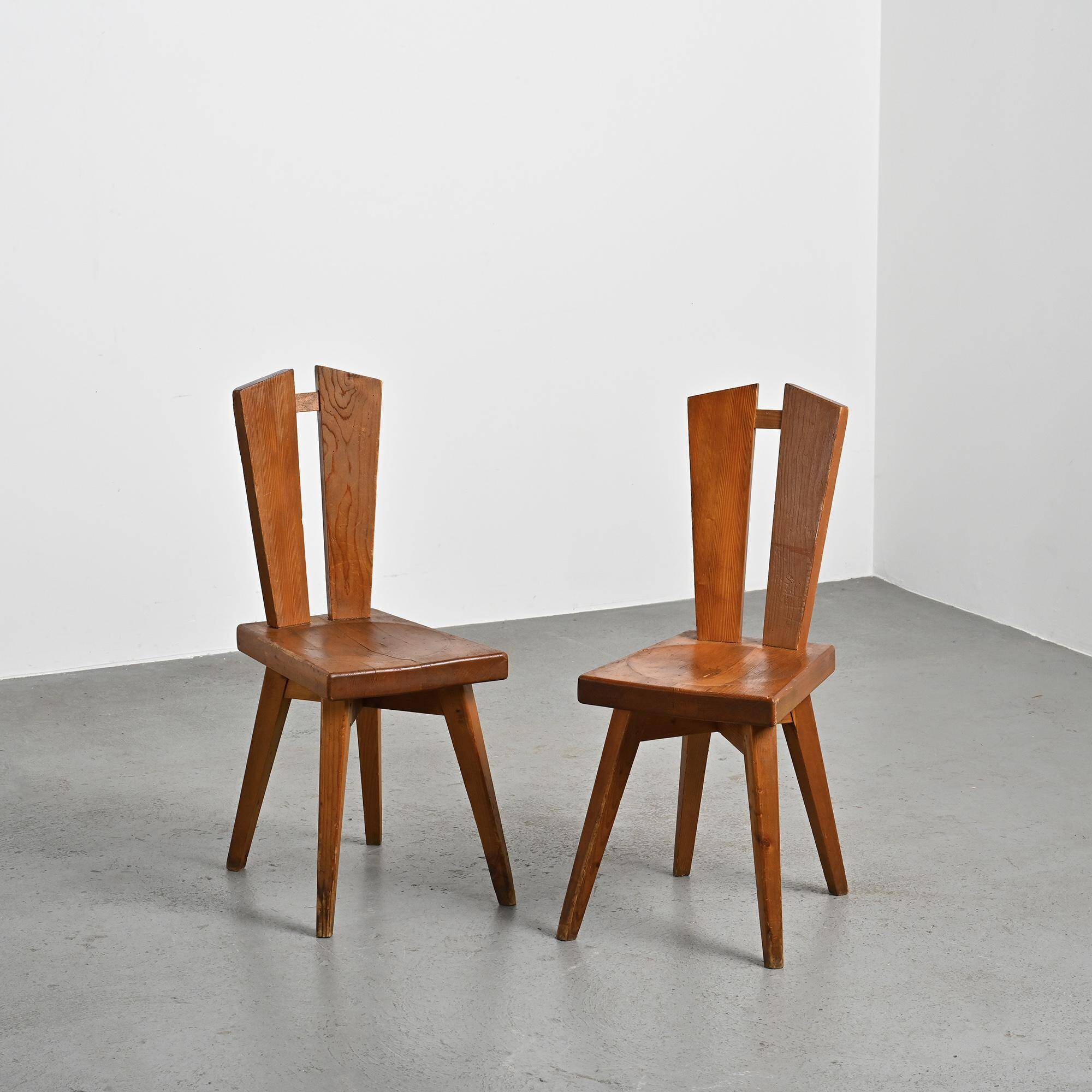 Pair of chairs by Christian Durupt, Méribel circa 1960