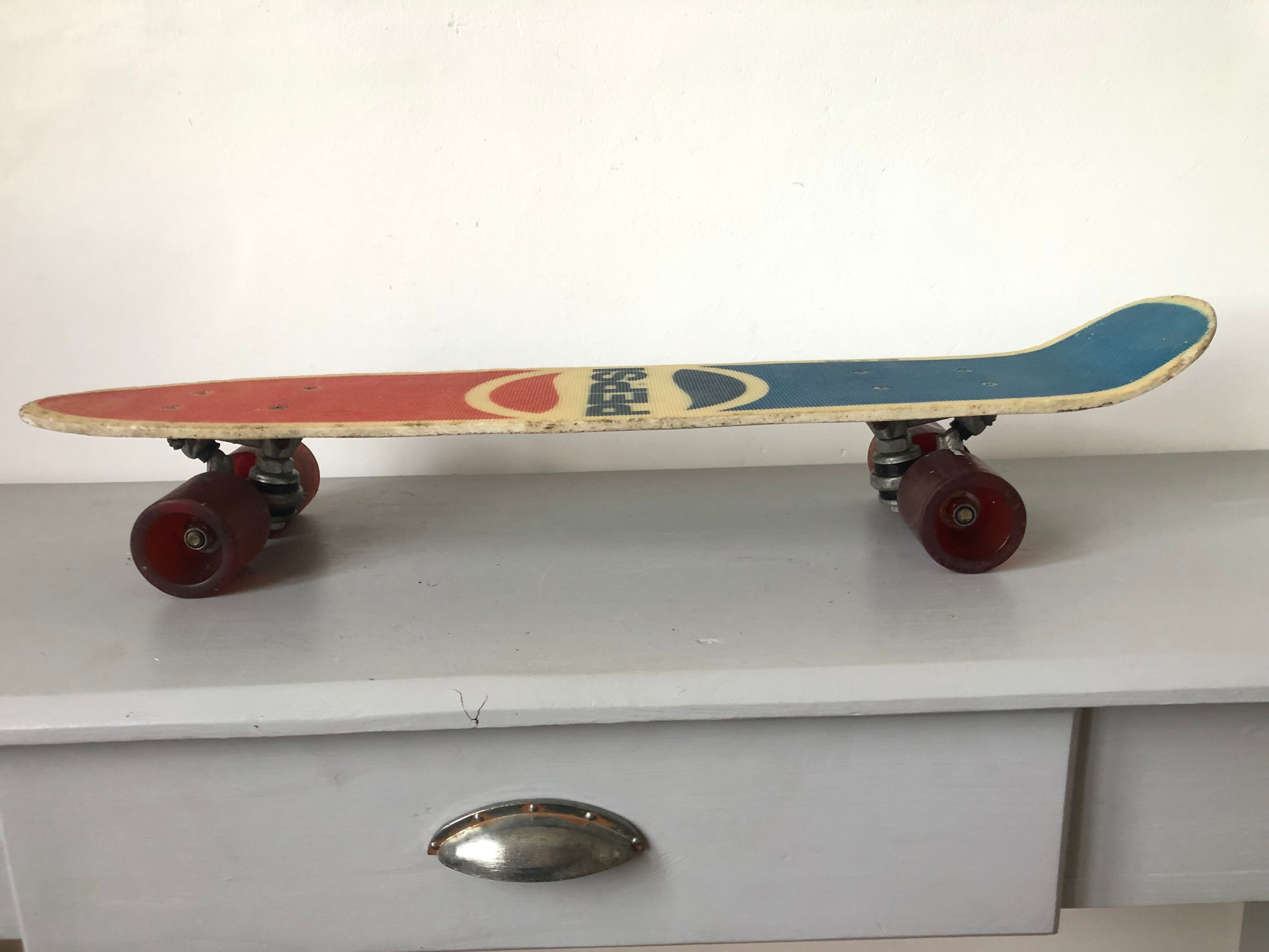 Vintage Pepsi-cola 1970s fiberglass skateboard