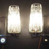 Pair of wall lights from the 1950s-1960s with a push switch