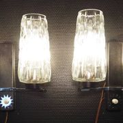 Pair of wall lights from the 1950s-1960s with a push button switch.