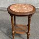 Oval Louis XVI gueridon carved in solid cherry wood with pink marble.