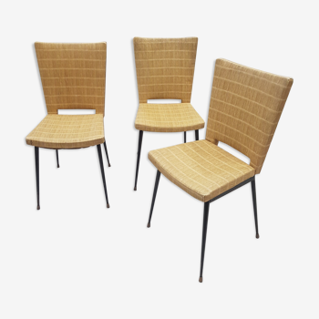 Set of three skai and metal chairs 50/60