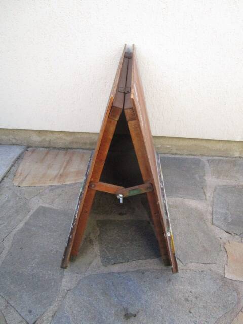 Old wooden table easel - painting