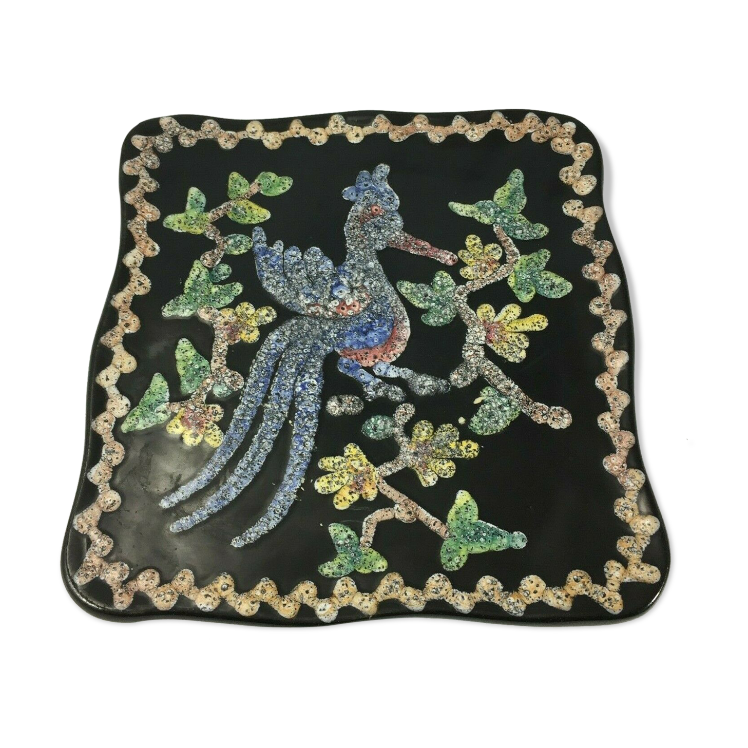 Plat céramique 1960 par René Anchierri Nissy Annecy