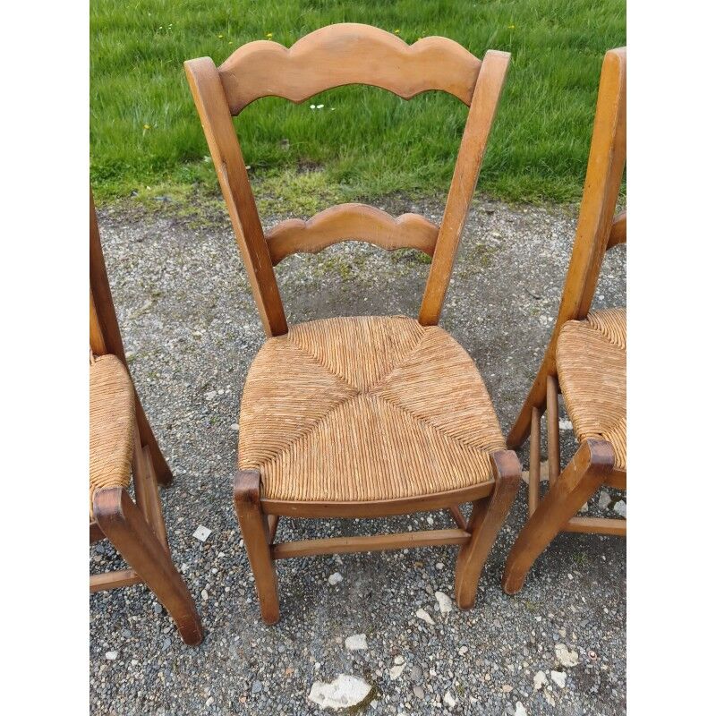 6 chaises paillées anciennes