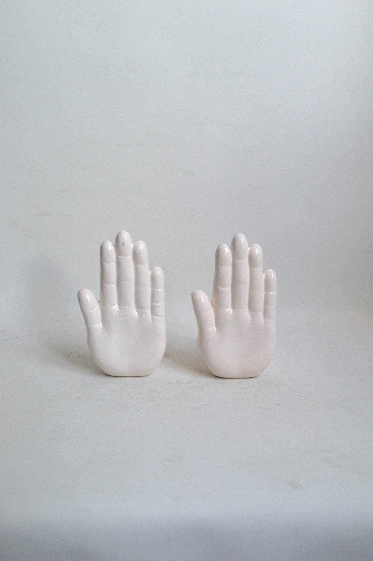 Ceramic Hands Bookends
