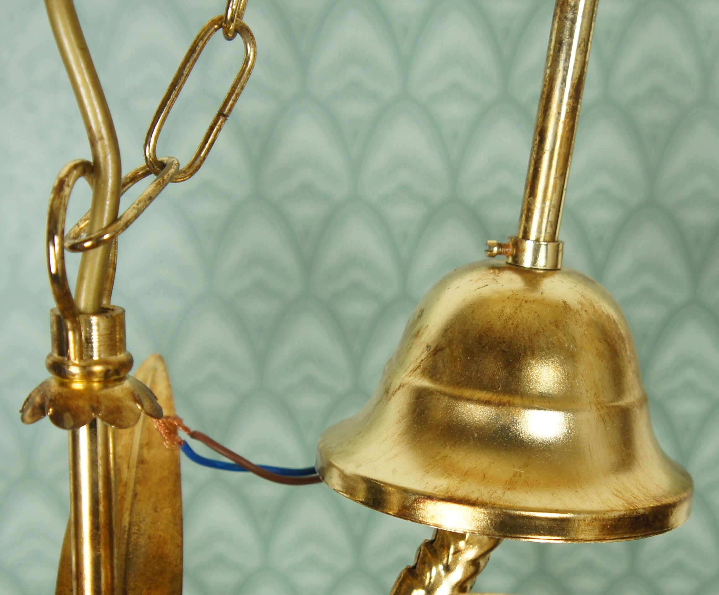 Italian chandelier ear of wheat 5 fires 1960