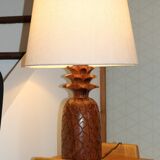 Pineapple wooden lamp with fabric shade 650mm