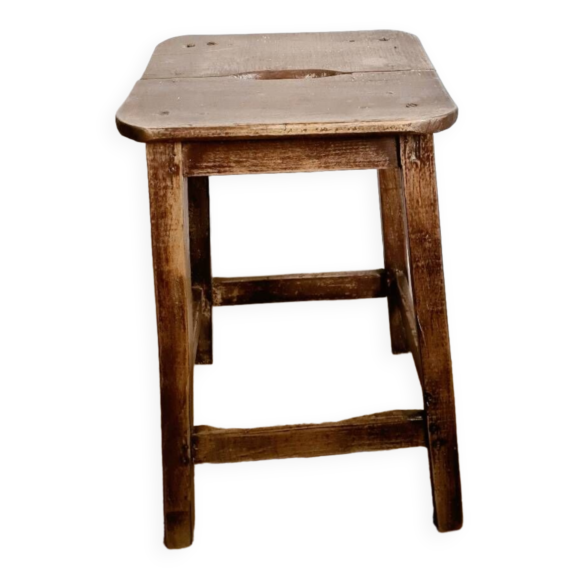 Old vintage handcrafted kitchen stool