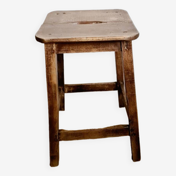 Old vintage handcrafted kitchen stool