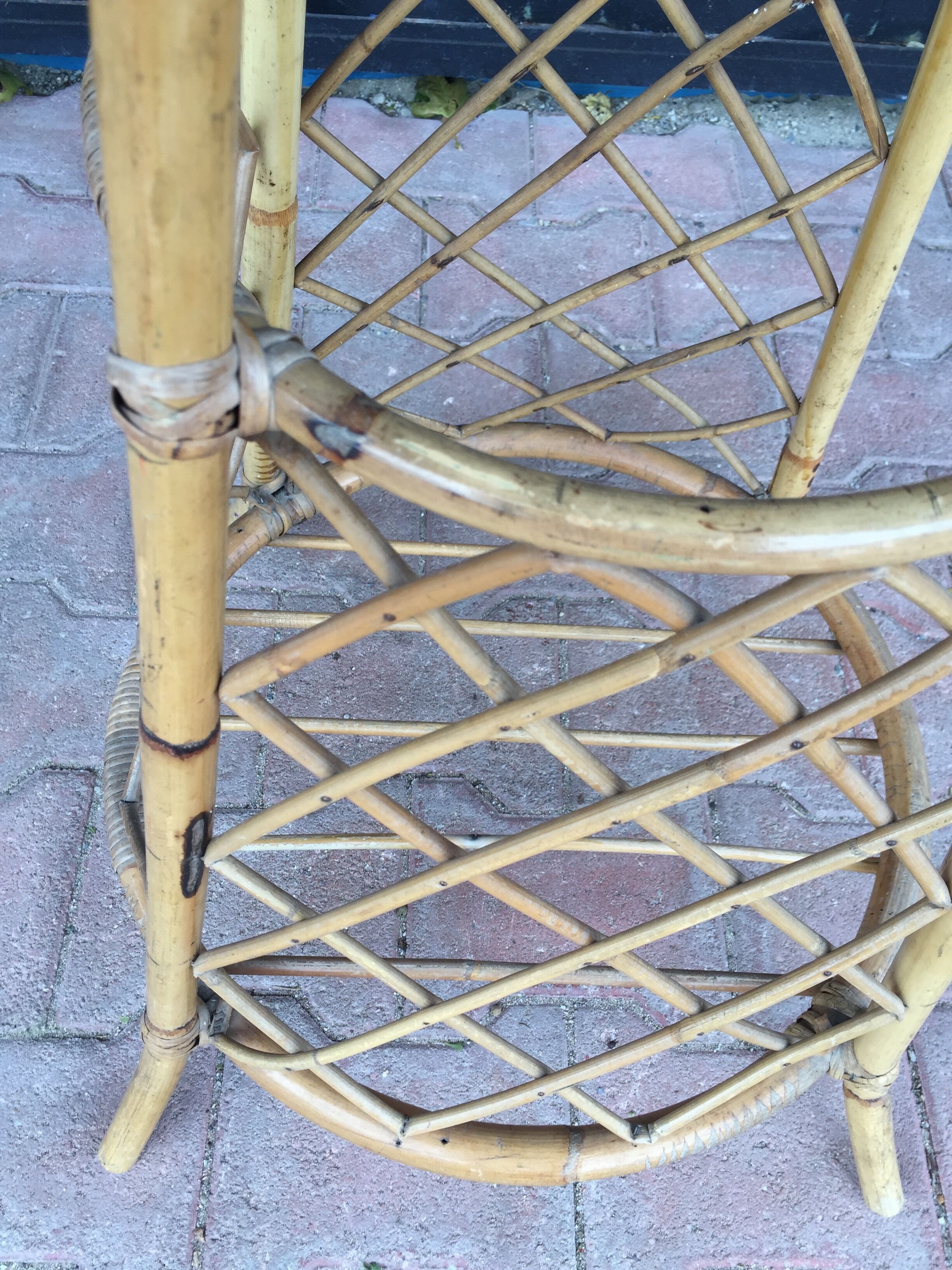 Rattan coat rack