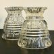 Paire vases géométriques semi-cristal vintage