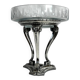 Art Deco, tripod fruit bowl in silver-plated metal by Gallia, crystal, circa 1930.
