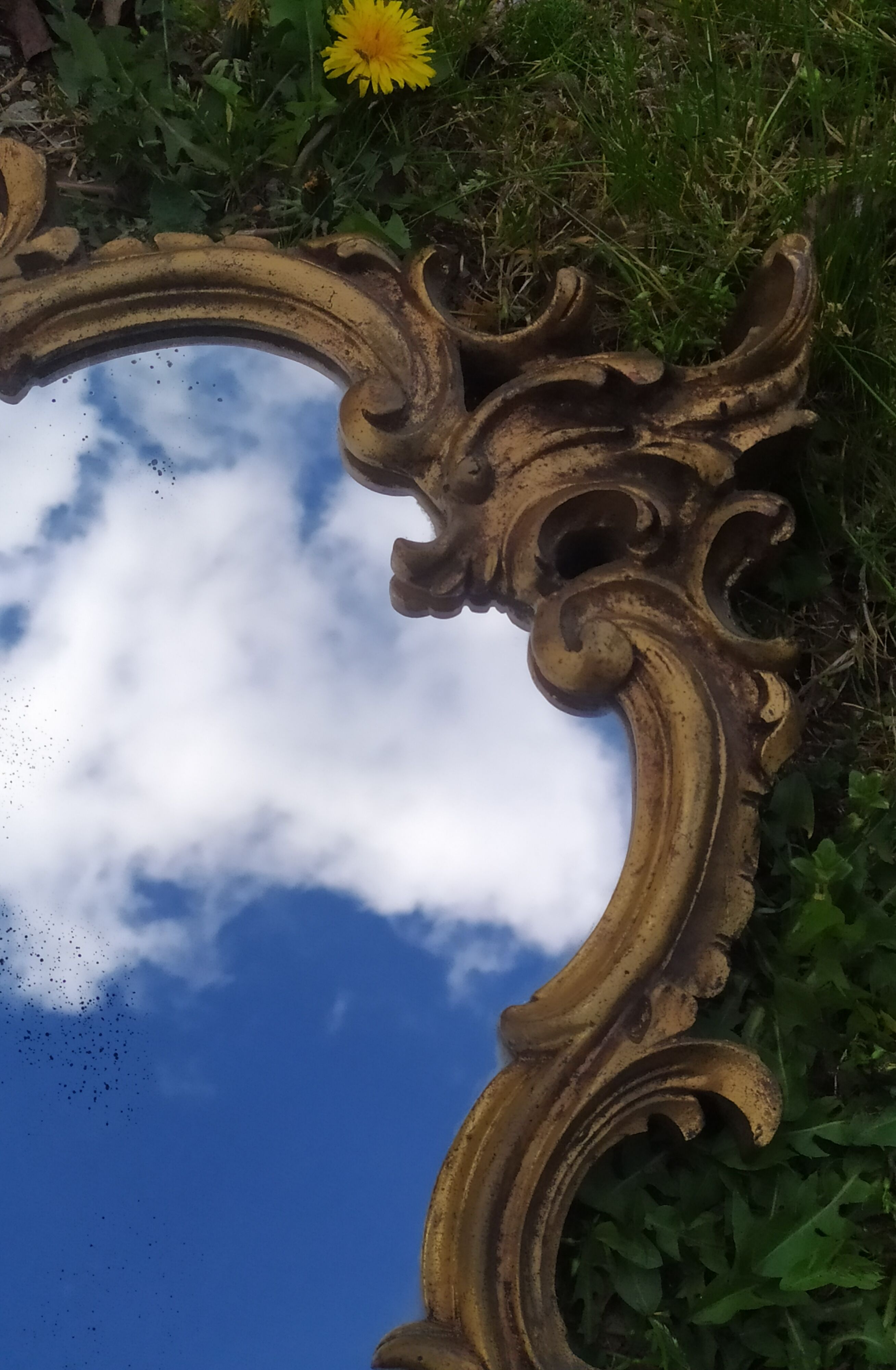 Baroque mirror in gilded wood 87x54cm
