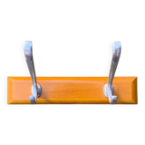 Vintage wooden wall coat rack - 2 hooks