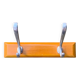 Vintage wooden wall coat rack - 2 hooks
