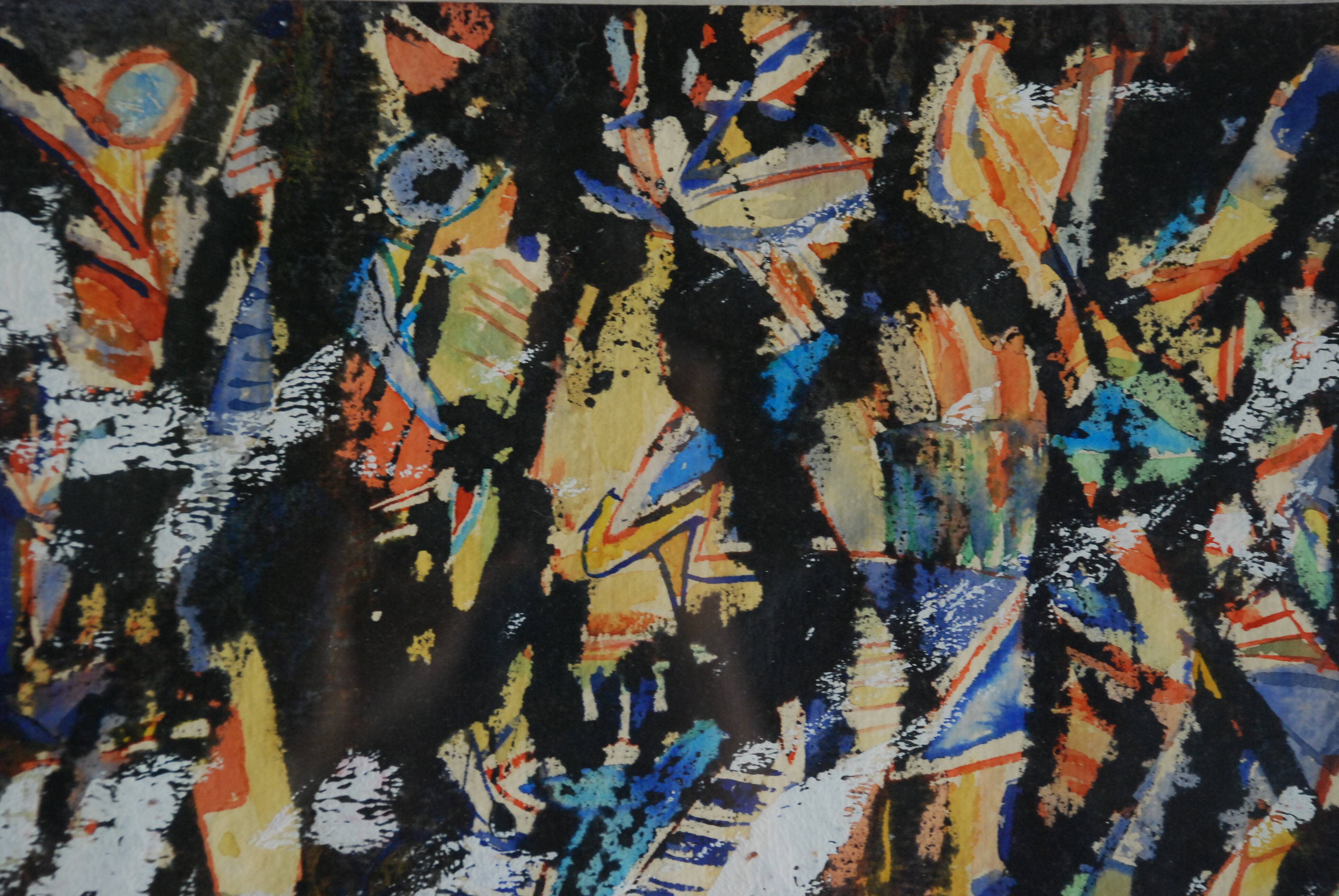 Abstract painting Daniel Bohbot vintage