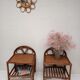 Paire de chevets rotin vintage