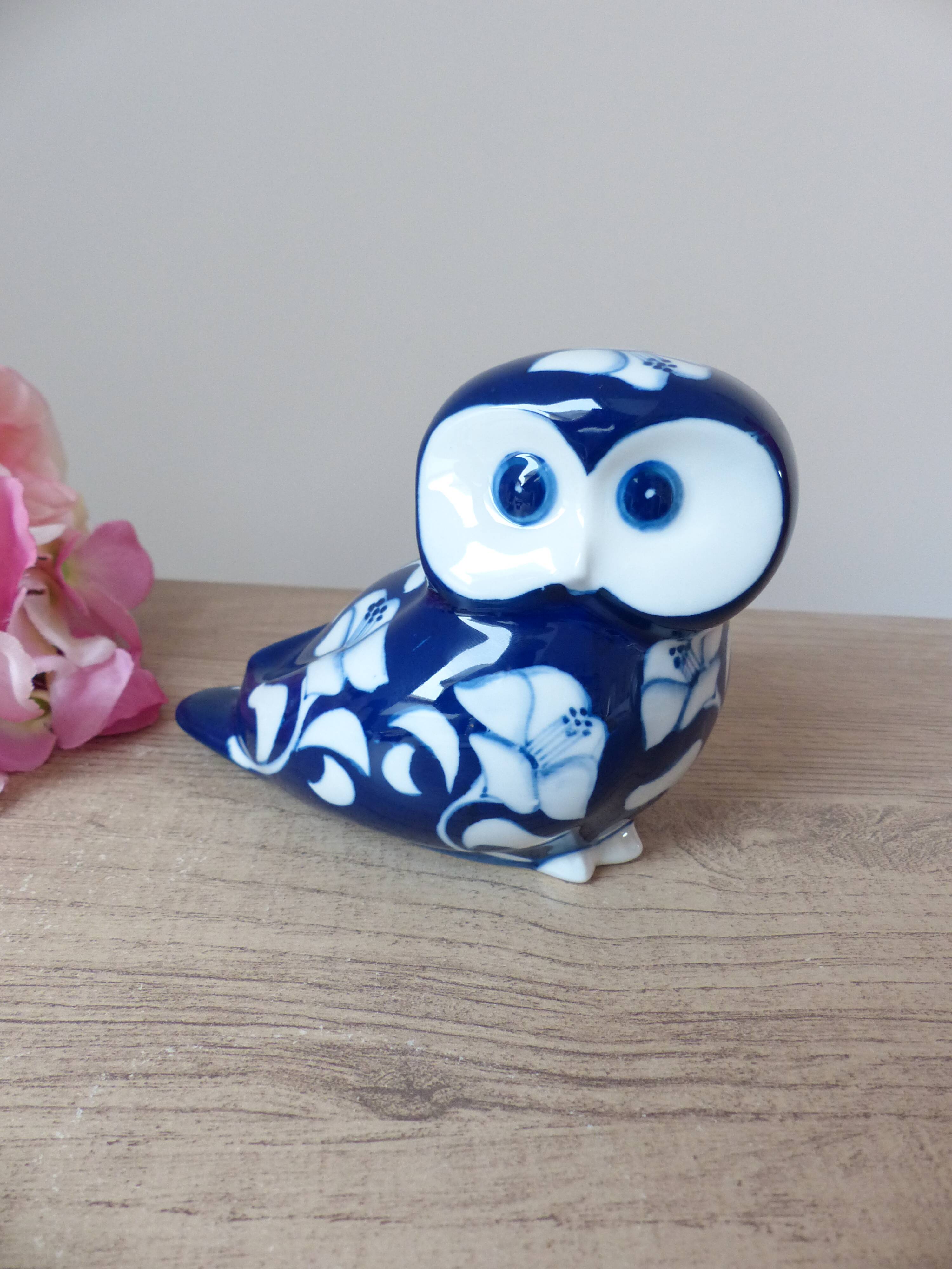 Owl Statuette Villeroy and Boch Gallo – Vintage Cobalt Blue Porcelain
