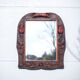 Antique wood mirror, art deco mirror, carved wood mirror tulip patterns, wall mirror, art deco