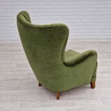 1960s, danish design, velour relax chair with footstool, original condition.