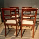 Série de 4 chaises à barettes en acajou