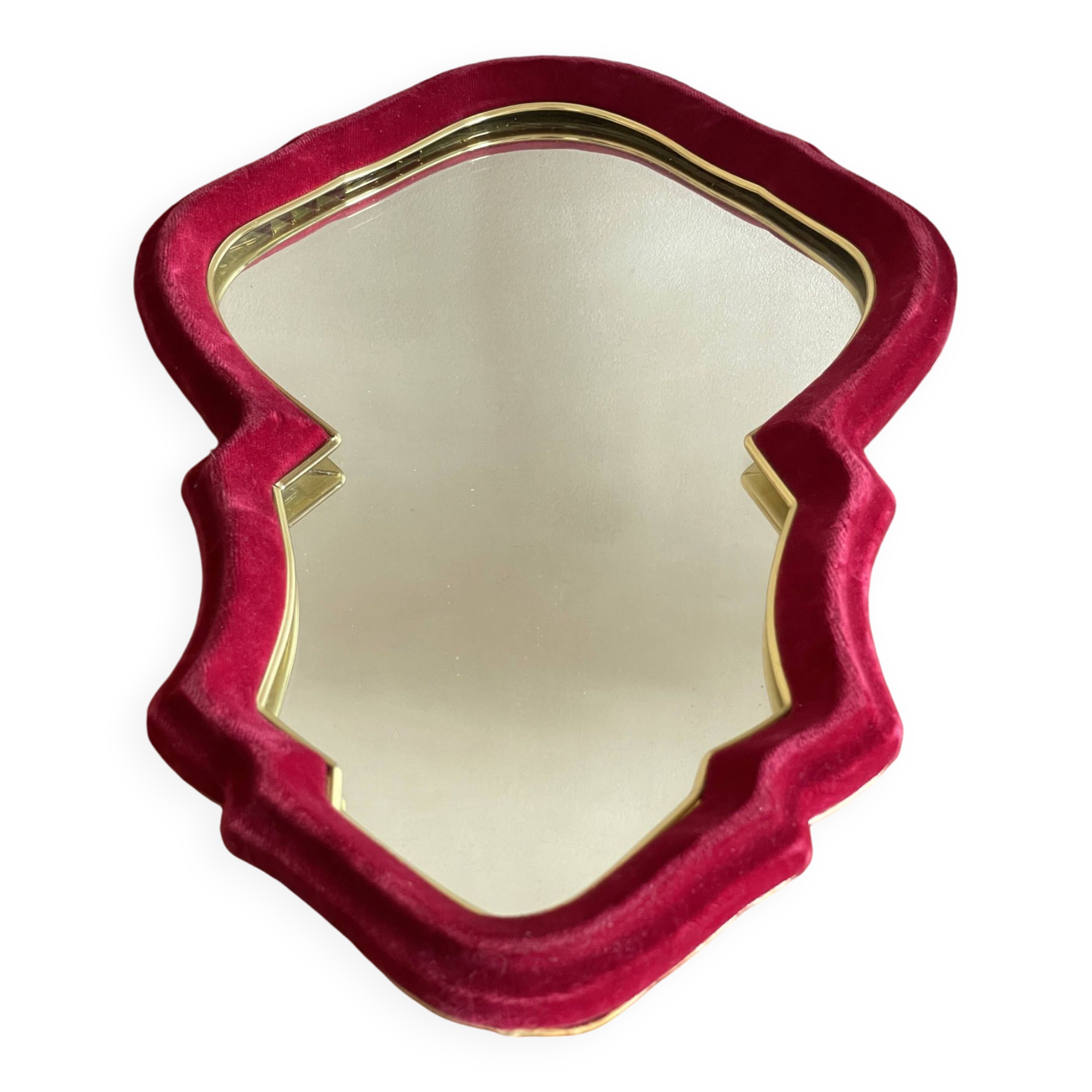 Red and gold felt mirror