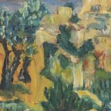 Vintage oil painting landscape