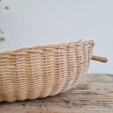 Antique rattan basket - bowl emptier