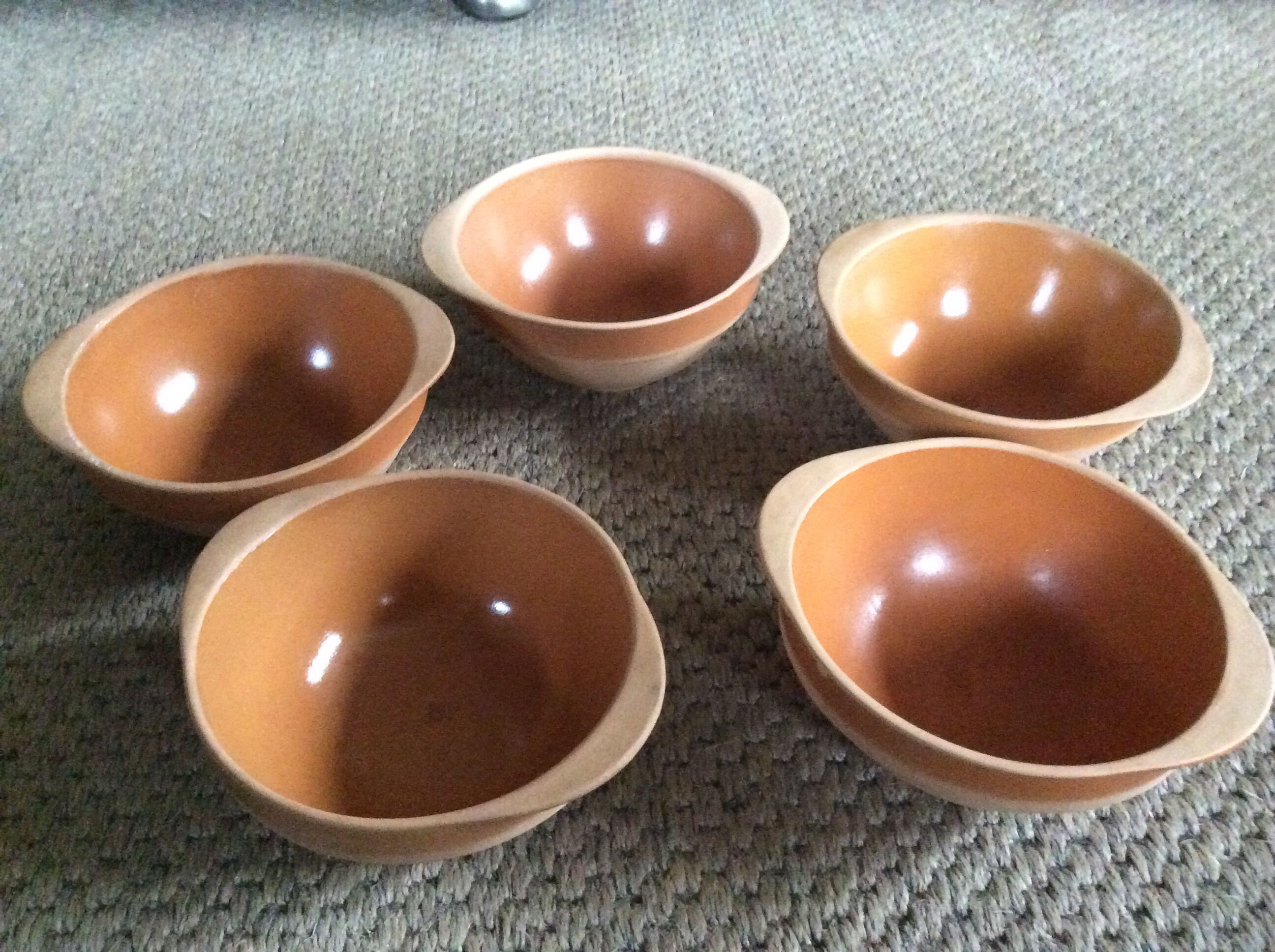 Series of 5 stoneware bowls