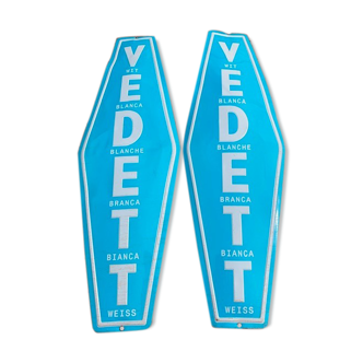 Vedett enamelled sheet metal plates