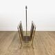 1960s faux leather and brass magazine rack