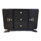 Black art deco sideboard and grey marble