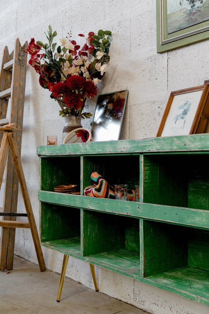 Workshop furniture – with green lockers