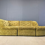 Vintage velvet modular sofa by Laauser, 1970s