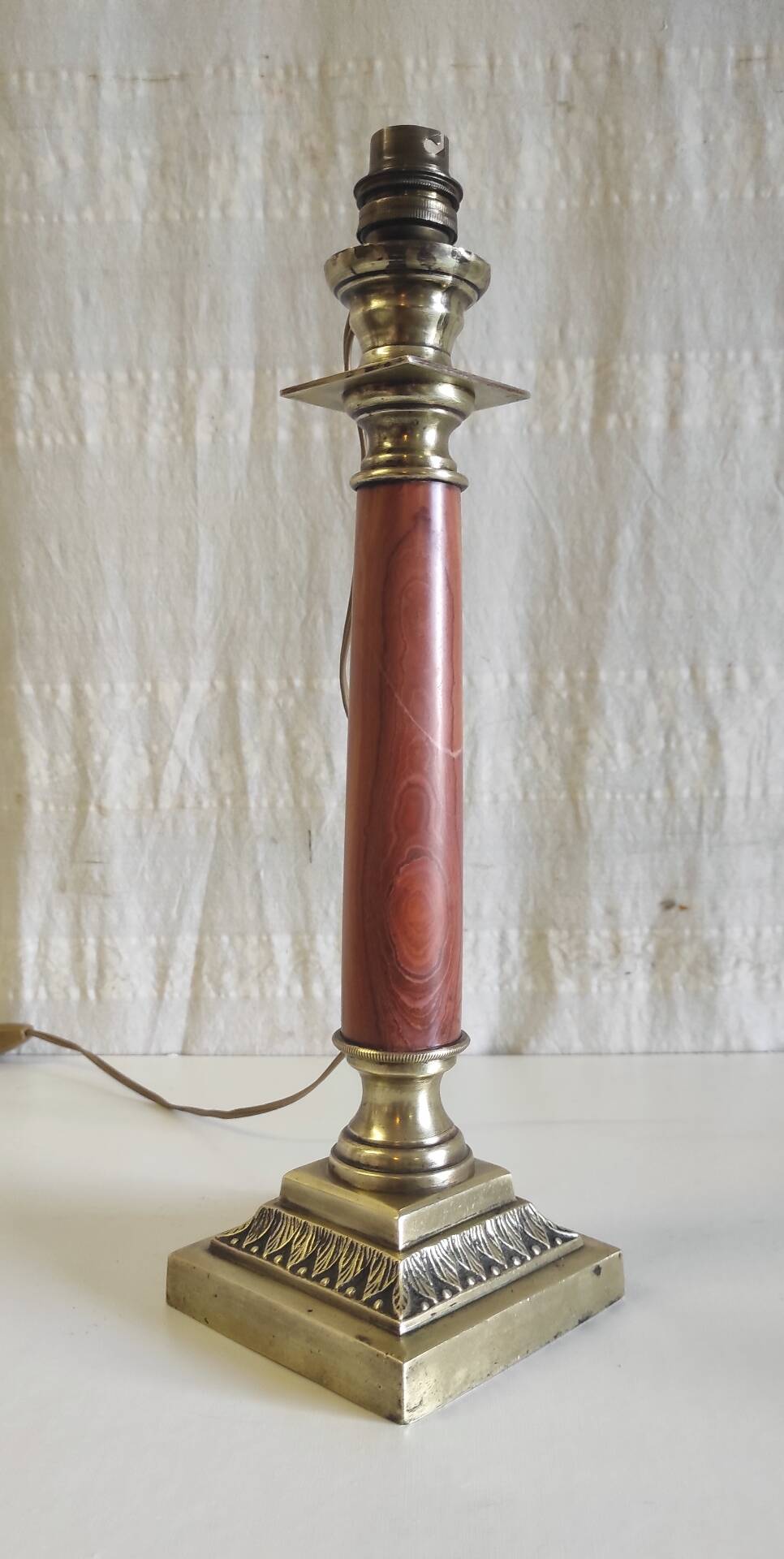 Table lamp base in bronze and marble - 19th century