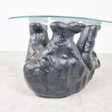 Sculptural black bear coffee table, 1970s