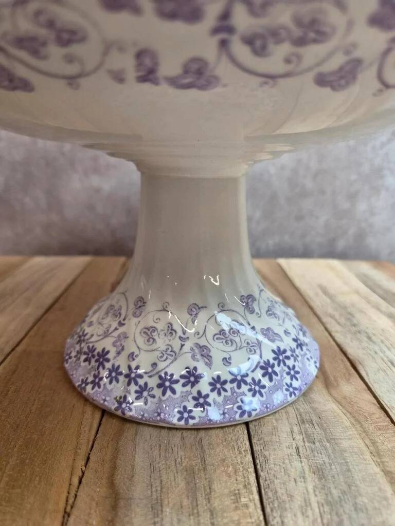 Large compotier Longwy Verveine in earthenware – antique