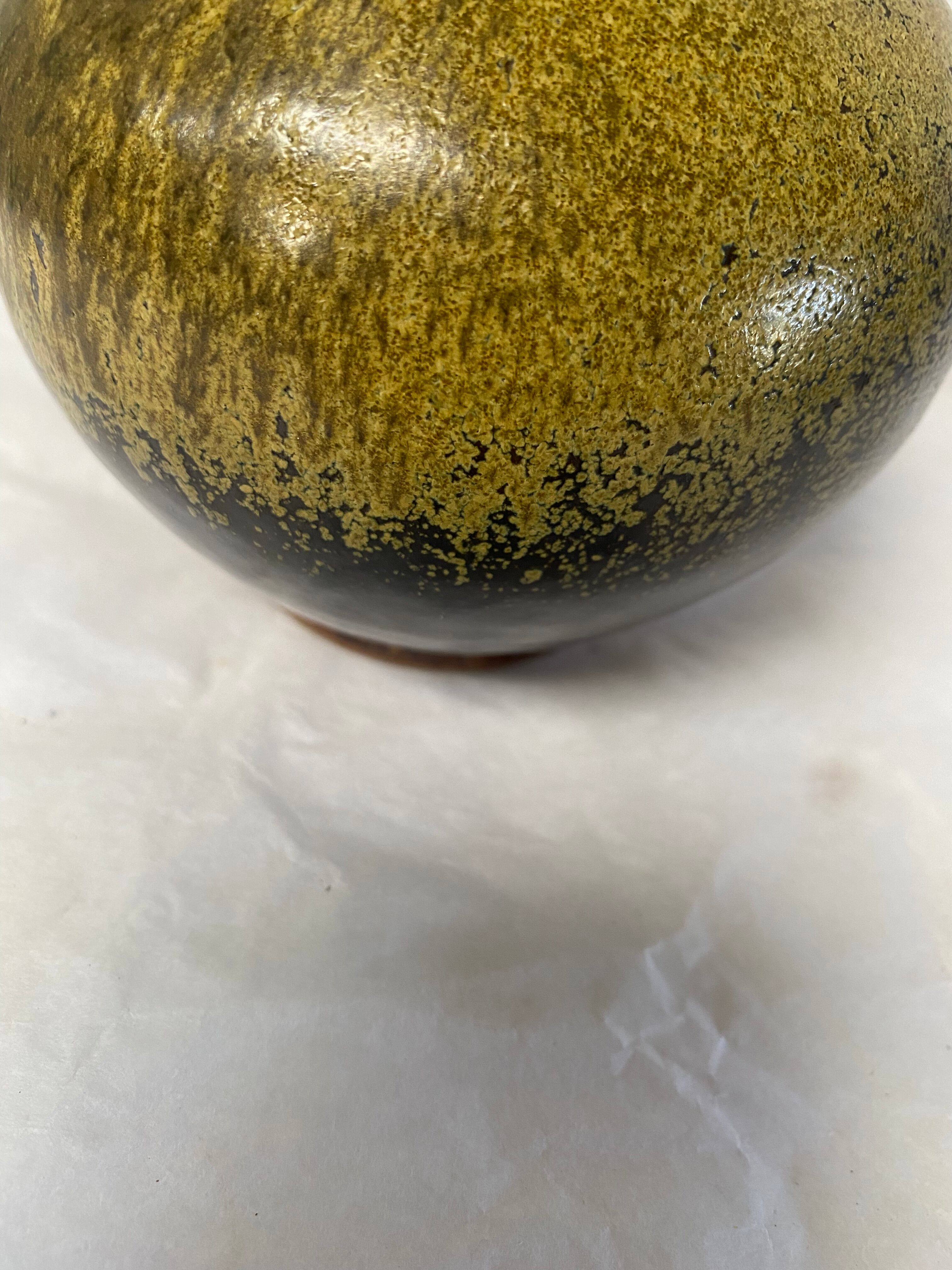 Vintage sandstone vase signed