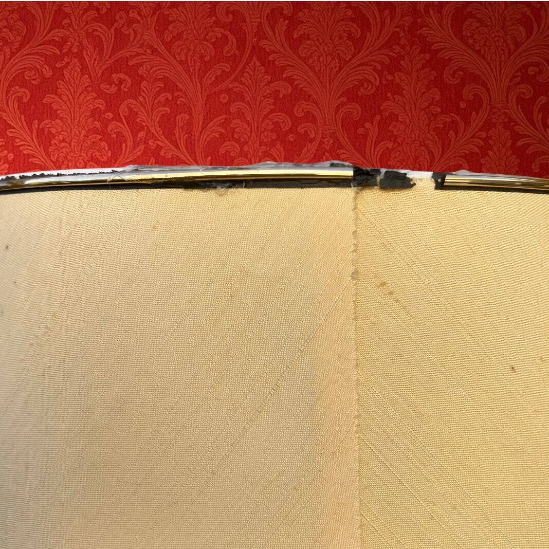 Vintage ostrich egg lamp travertine brass 1970s Maison Charles style