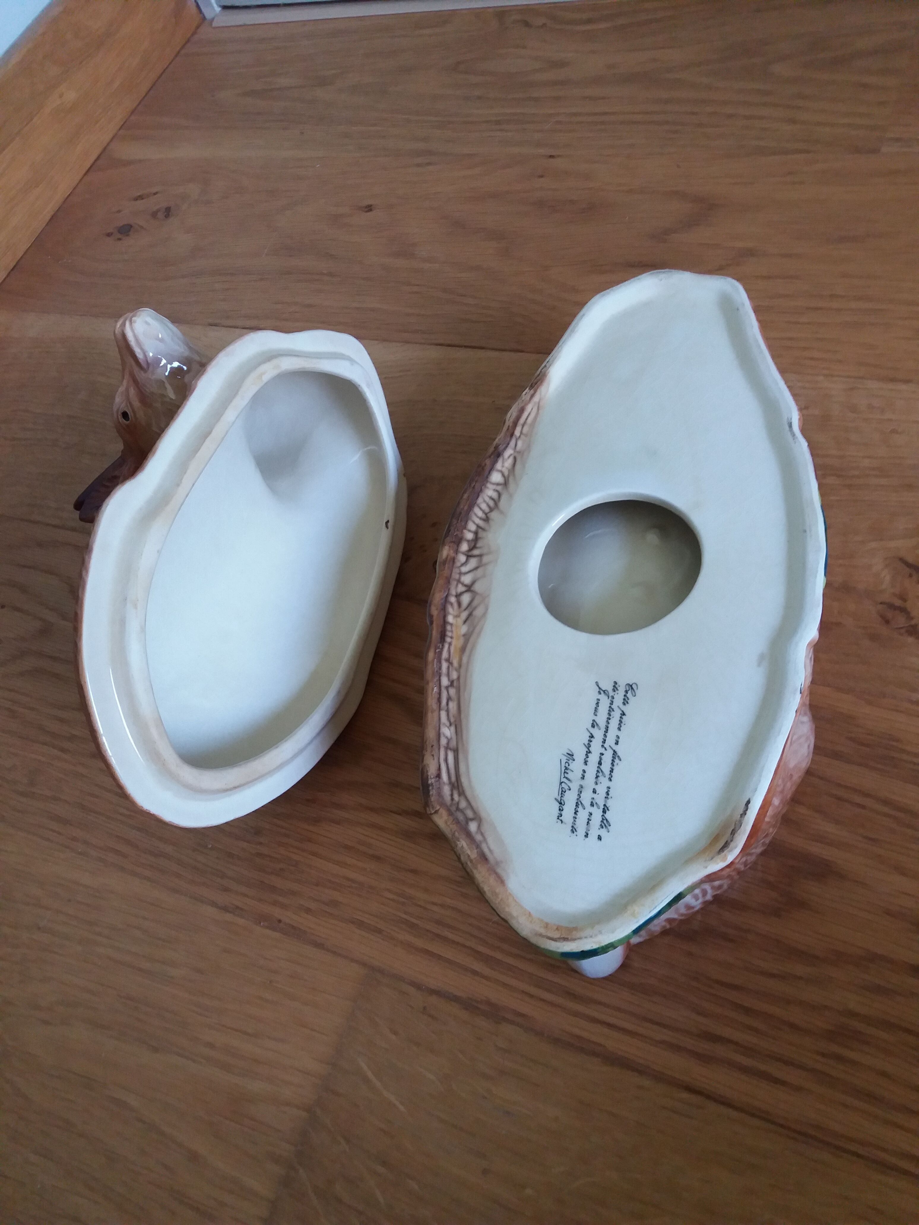 Box terrine zoomorphic deer deer Michel Caugant