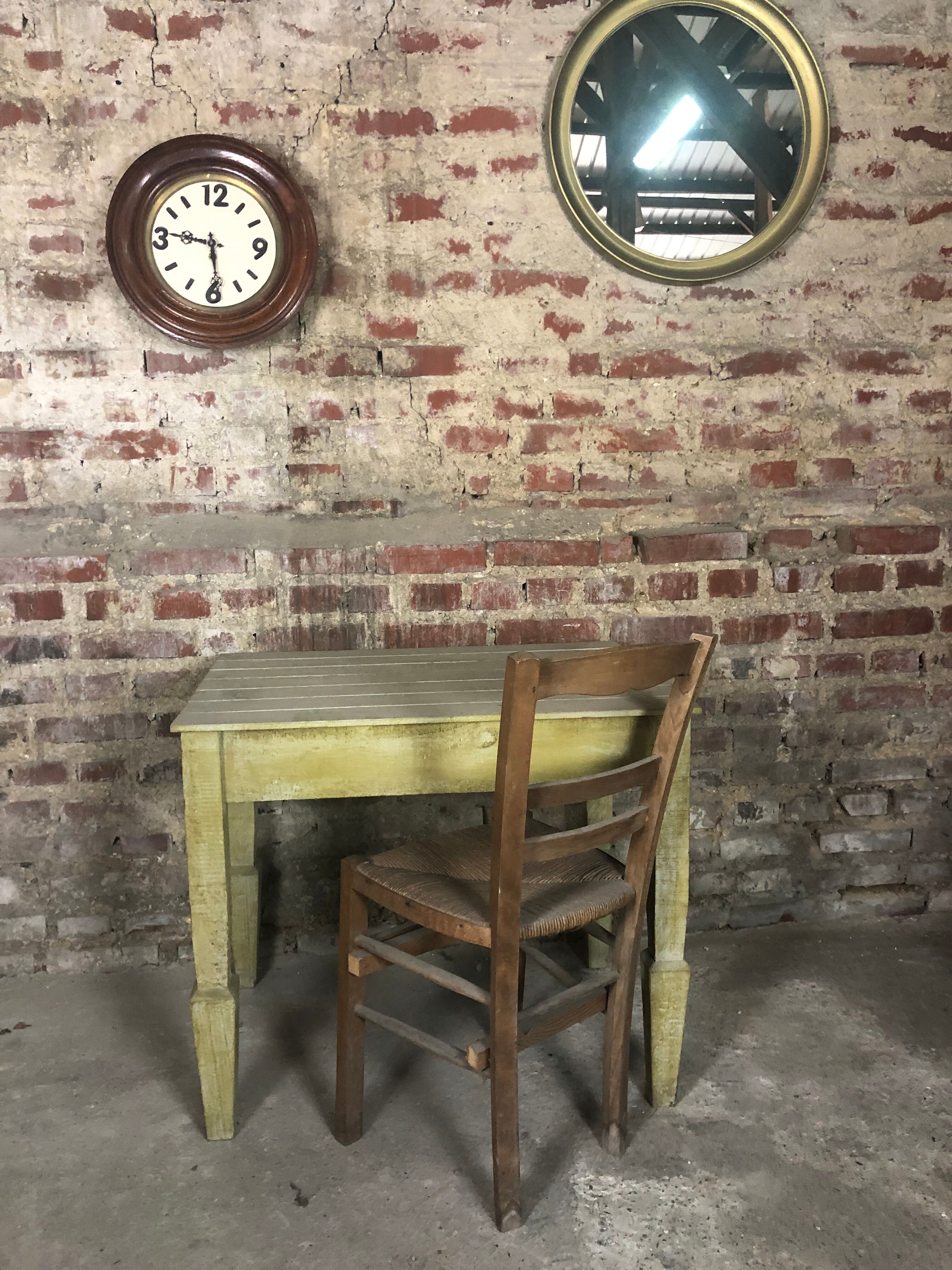 Table in light green patinated fir 1970