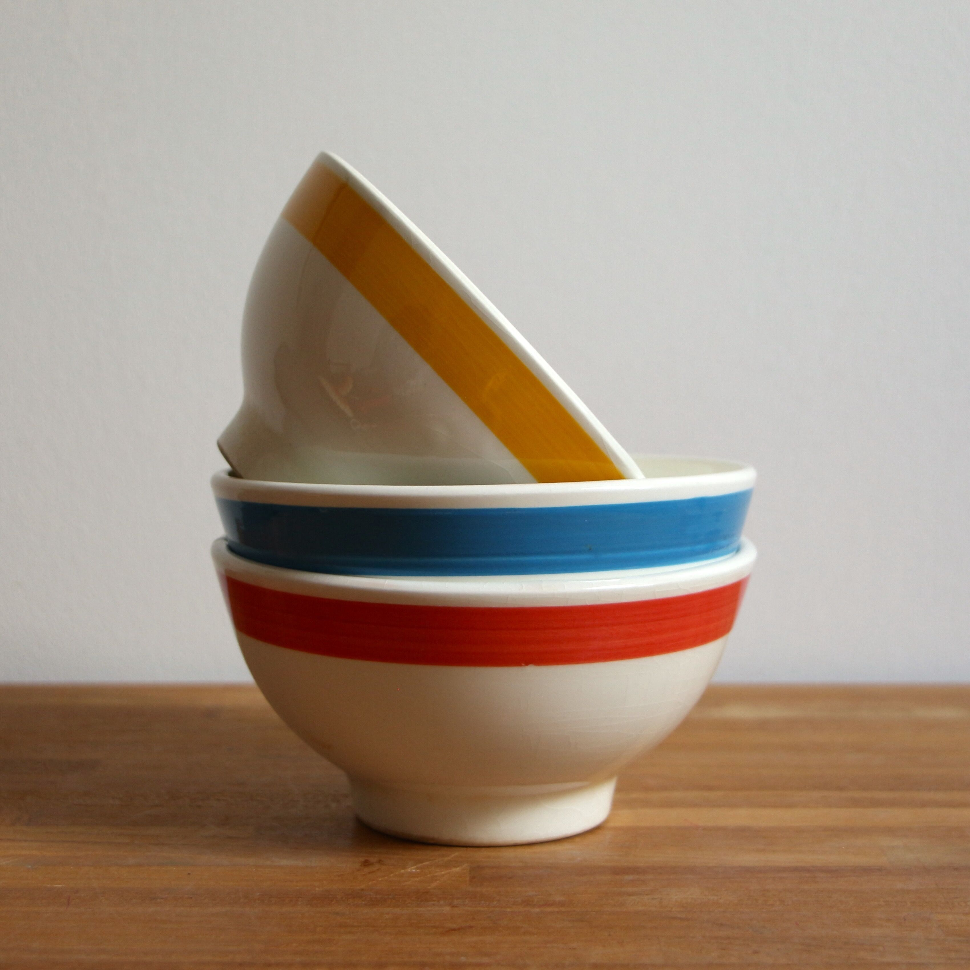 Trio of iron earth bowls