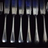 Box 12 cutlery with silver metal fish