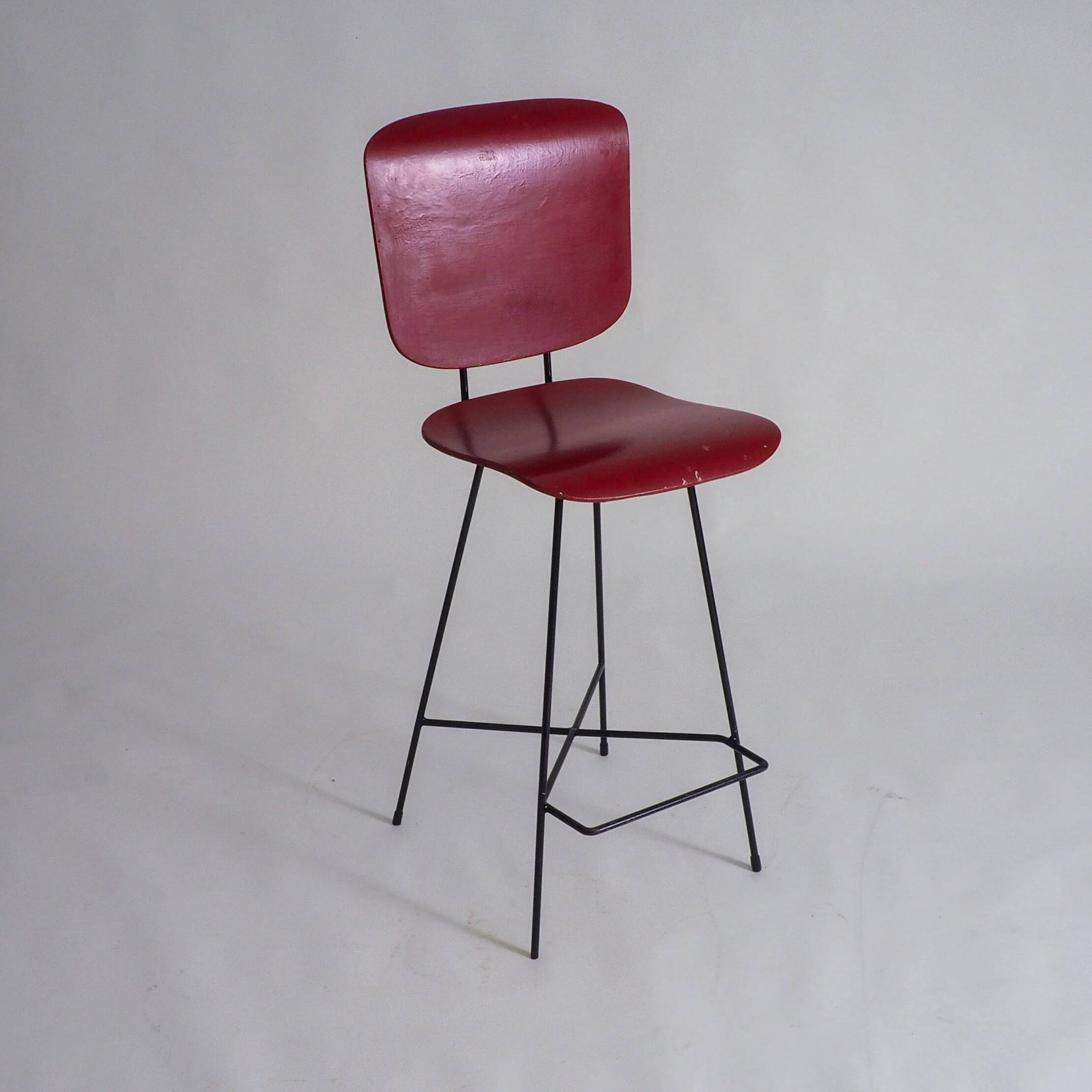 Modernist bar stool attributed to Coen De Vries for Everest