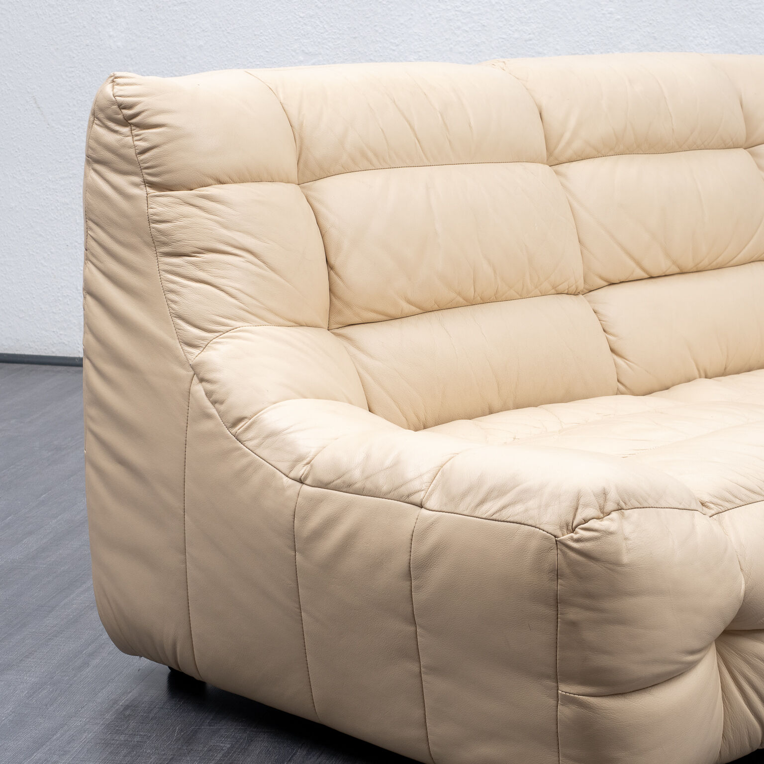 Two-seater sofa, vintage, leather, Musterring edition Germany